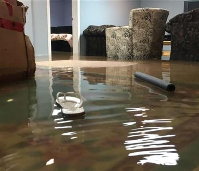 flood water in a living room