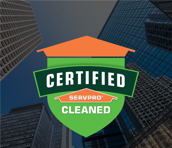 buildings covered by a Certified: SERVPRO Cleaned logo
