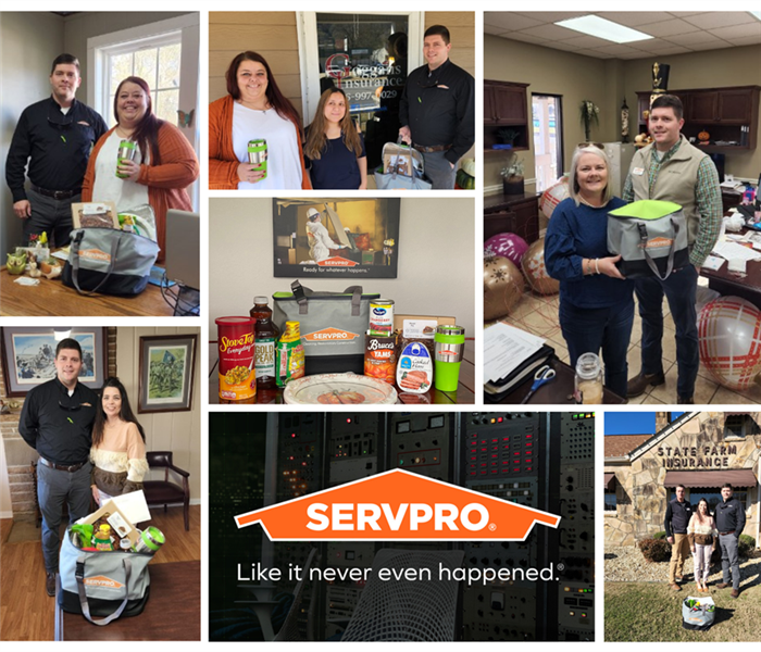 Cody Hubbard and Tracy Furgerson of SERVPRO with contest winners.